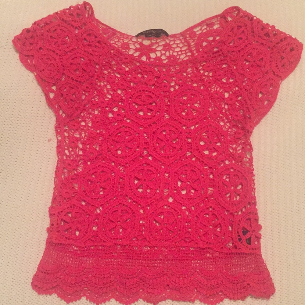 Hot pink cover up/shirt.